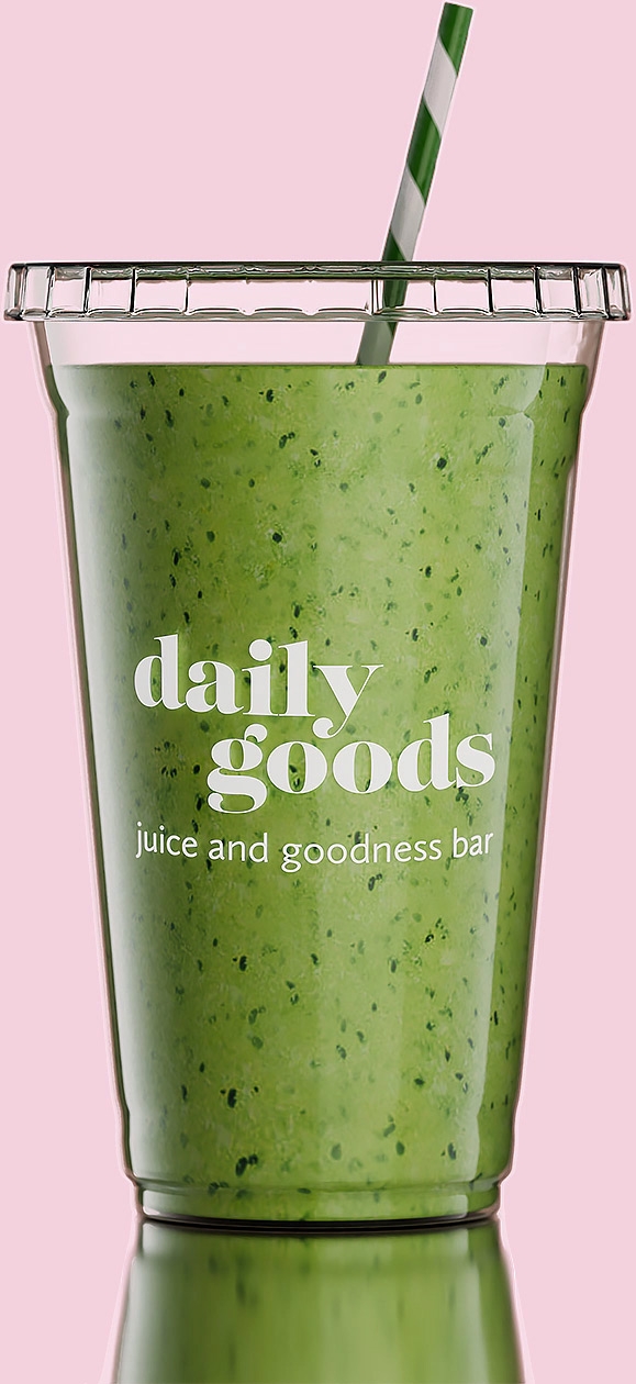 Rendering of Daily Goods smoothie cup.