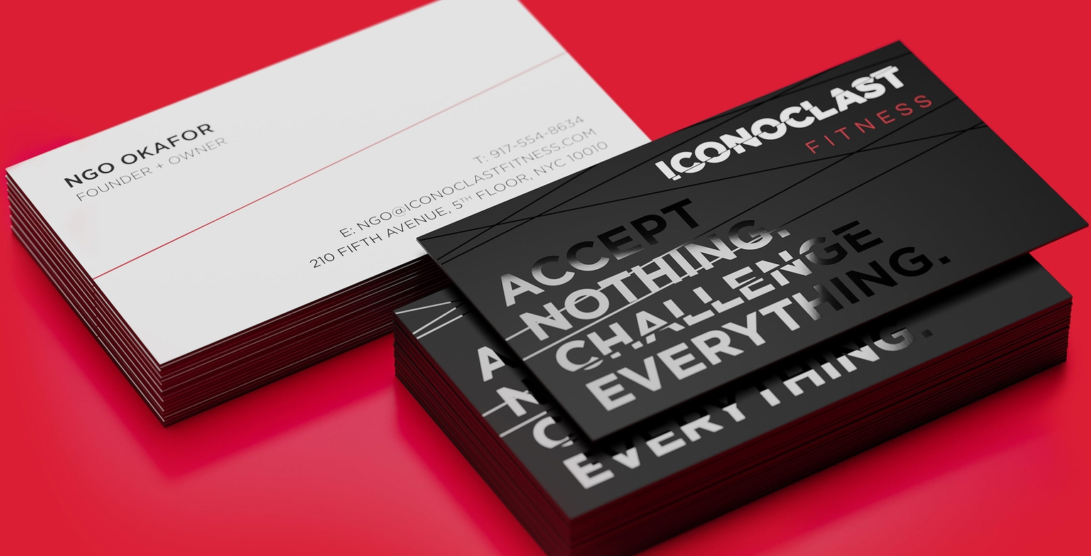 Iconoclast business card design.
